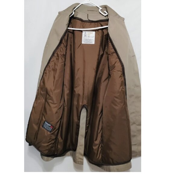 Mens 42S London Fog All Weather Short Trench Coat Tan NEW VTG - Picture 3 of 8